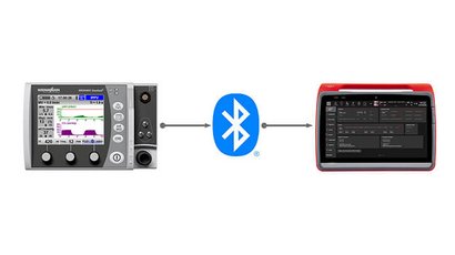 MEDUMAT Standard2 is connected to NIDApad via Bluetooth